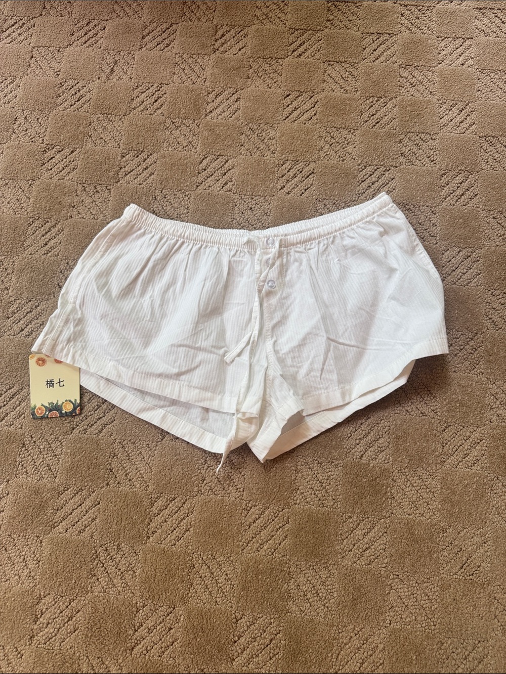 White Women’s Drawstring Lounge Shorts